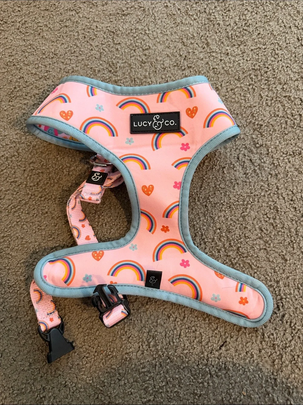 Lucy & Co. Pink Floral Dog Harness - reversible size large